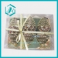 Wholesale Xmas gift ornament gold color pine pattern decoration 3pcs/ opp gift box packing