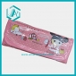 2010 best seller leather pencil case with cartoon pink lovely girls attracted kids