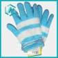 Wholesale Nice gentle girls' gloves blue and white colors made of half woolen