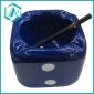Wholesale Home Office Square Dice Blue Resin Round Inner Ashtray-made in CHINA