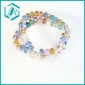 Wholesale Fashion New Design Two-rows Crystal Bracelet with 7 Colors