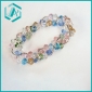 Wholesale Nice-looking Two-row Colorful Crystal and Pearls Bead Bunch Bracelet