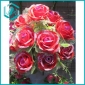 Wholesale 12pcs red artificial flowers made of plastic and textile