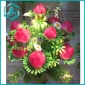 Wholesale 12pcs Red Rose Artificial Flower Bouquet Made of Plastic and Textile