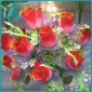 Wholesale Beautiful 12pcs Artificial Flower Bouquet Made of Plastic and Textile
