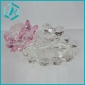 Wholesale Nice Crystal Flower with Clear Stand 1 Clear Small Flower 1 Pink Larger Flower