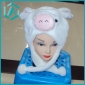 Wholesale 2010 lovely pig new style plush animal hats
