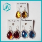 Wholesale Water-drop fashion design crystal earring in several colors for woman