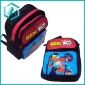 Wholesale lovely style red&black children schoolbag with cartoon print/600D/15.72inches