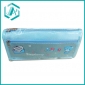 Wholesale Fabric blue two zippers pencil case pencil bag with fashion design