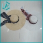 Wholesale two color style lady's paper straw hat with dot bowtie around
