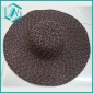 lady's dark fashion style paper straw hat