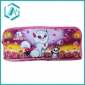 Wholesale Newest two zippers cartoon cloth pencil case with fashion desing