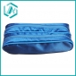 Wholesale Latest two zippers blue fabric pencil case with fashion design