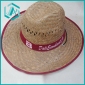 Wholesale men's pure hand-made classical style cowboy straw hat with tie around
