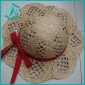 Wholesale children's lovely style sun straw hat with red tie aound