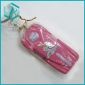 Wholesale red car shape cartoon cute keychain with cute print in promotion