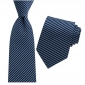 Wholesale men's well-sell advanced classical style 100% silk tie in dark blue with pinstripe