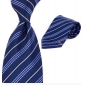 Wholesale men's well-sell advanced classical style 100% silk tie in blue with spiral stripe