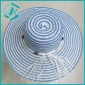 Wholesale nice white and blue stripe wedding church lady's hats