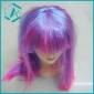 Wholesale light purple and red Medium Straight Fancy Dress Party Show Wig