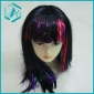Wholesale Black and Bright Red Medium Straight Fancy Dress Party Show Wig