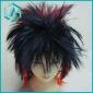 Wholesale Spike Black Medium Party Cosplay Wig with a little red