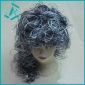Wholesale Grey Medium Hairpiece Full Curly Wigs New Party Hair Piece