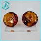 Wholesale 2 Pieces Golden Crystal Balls with Clear Crystal Stand