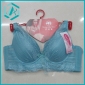Wholesale Padded style lady's bra with three-breasted, light blue color making in cotton and spandex material
