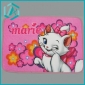 marie white cat ant pink flowers children mat