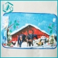 Christmas snow scenery deer and house pattern mat