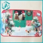 pink color two horses christmas snow scenery mat