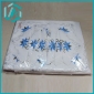 Wholesale big blue flower and silver thread lace white table cloth