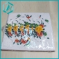 Wholesale flower pattern white cloth big golden flower with leaves table cloth