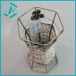 Wholesale Newest design hexagon bottom flower baskets made with coppery plated iron wire and paper string