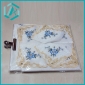 Wholesale corner decorated with blue flower golden lace white table cloth