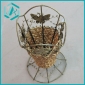 Wholesale Beautiful look iron flower baskets twined with gold paper string