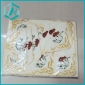 Wholesale golden thread lace red flower corner decorated beige table cloth