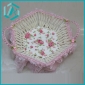 Wholesale Hot sell gift baskets iron hexagonal shallow flower baskets, pink