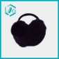 chic black pure rabbit fur ear muff for all age groups