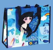 Wholesale fashional printed non woven bag girls' tote bags gift bag