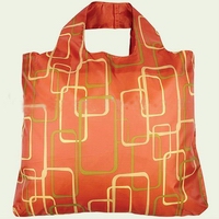 Wholesale 210D material  fabric orange shopping bag women's tote bags