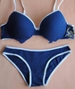 Wholesale Deep Blue Cotton Bra Girls with Fashion Logo amanda's brand bra