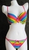 Wholesale new arrival rainbow color sexy bra set Ladies' underwear fashional beach bikini