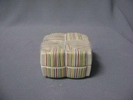Wholesale square shape colorful stripe pattern Japanese style ceramic dish with lid