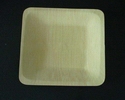 Wholesale Beige color square shape disposable bamboo dish plate