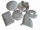 Wholesale 8pcs white restaurant dinner set melamine tableware set with different design