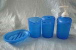 cheap plastic bath set (soap dish, soap dispenser,toothbrush holder,tumbler holder)