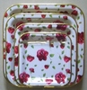 FDA degree red flower lovely white plastic trays with full sizes for promotion